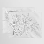 Minimal Line Art Magnolia Flowers Placemat Gallery Image 1
