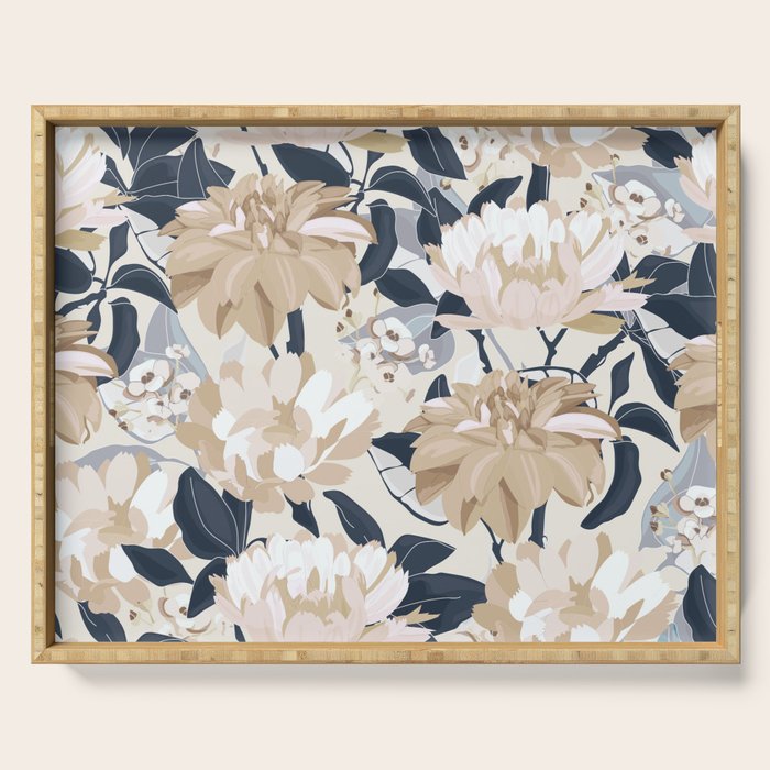 Modern Floral Serving Tray Gallery Image 1