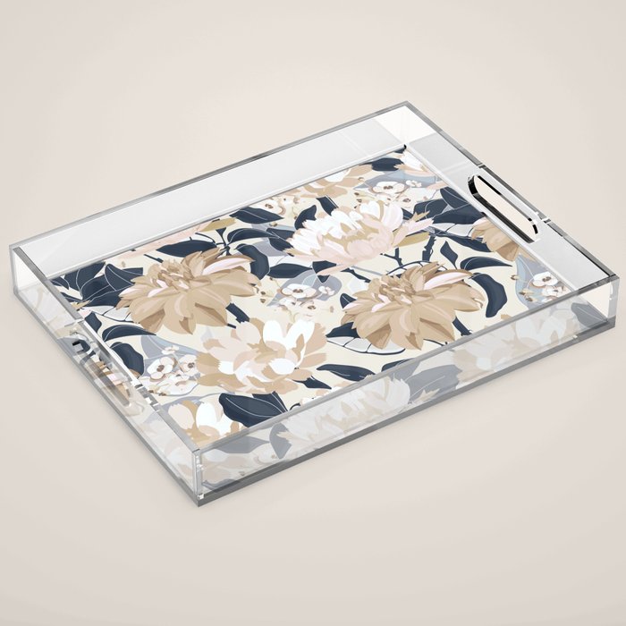 Modern Floral Acrylic Tray Gallery Image 1