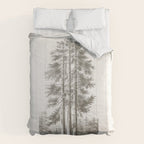 Sequoia Tree Illustration - The Three Graces at Mariposa Grove in Yosemite National Park Comforter Gallery Image 6