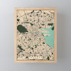 Dublin City Map of Ireland - Vintage Mini Art Print Gallery Image 1