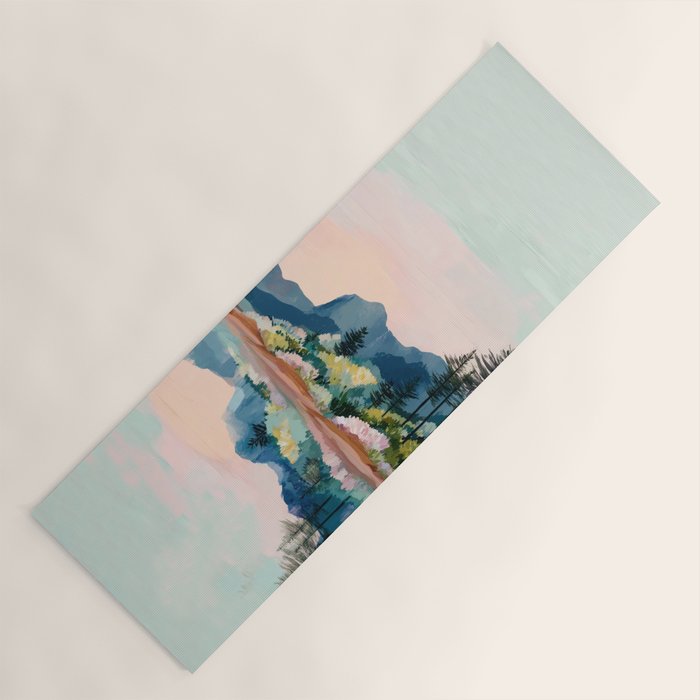 Pastel Lake Reflections Yoga Mat Gallery Image 1