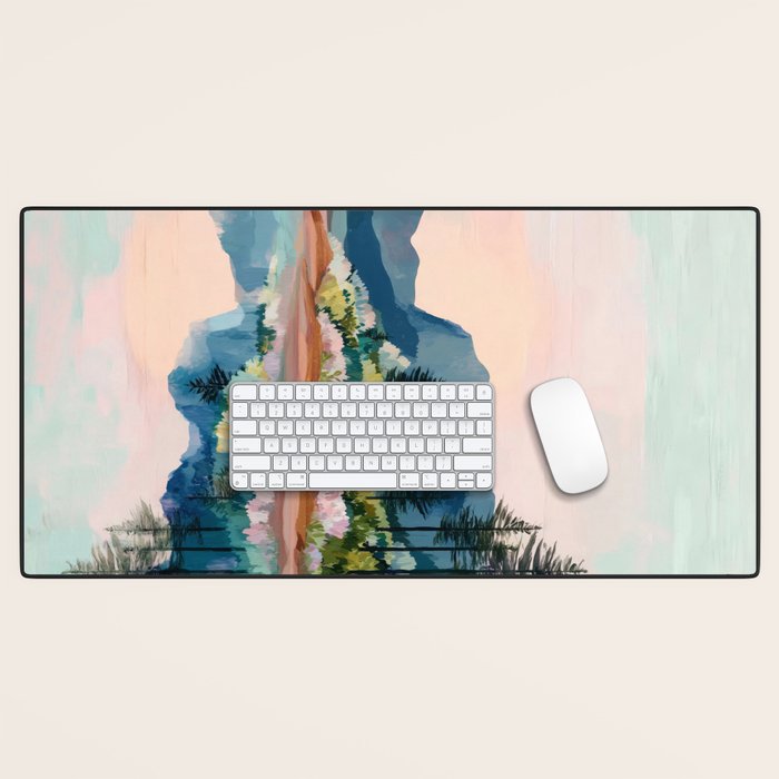 Pastel Lake Reflections Desk Mat Gallery Image 1