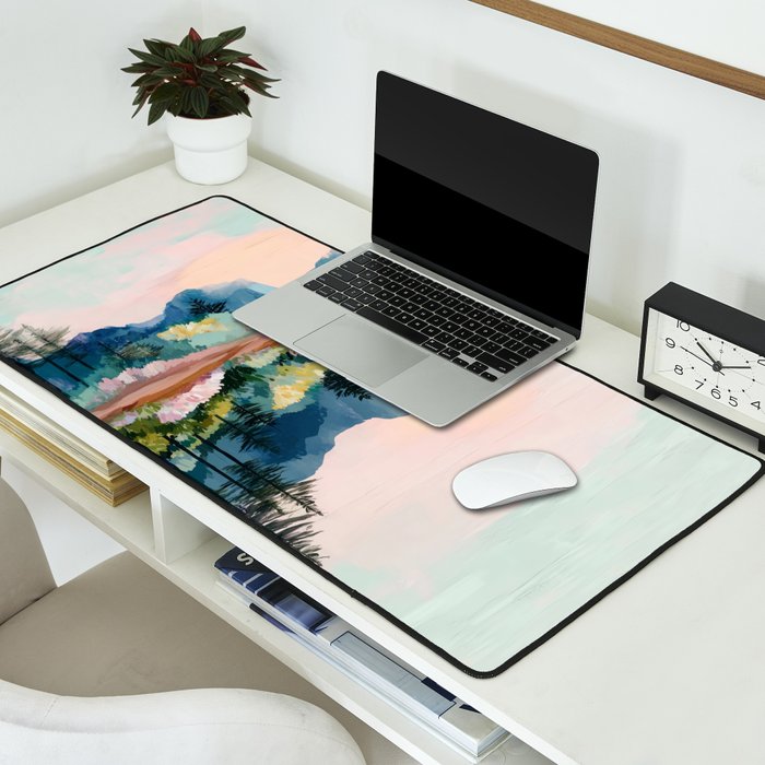 Pastel Lake Reflections Desk Mat Gallery Image 2