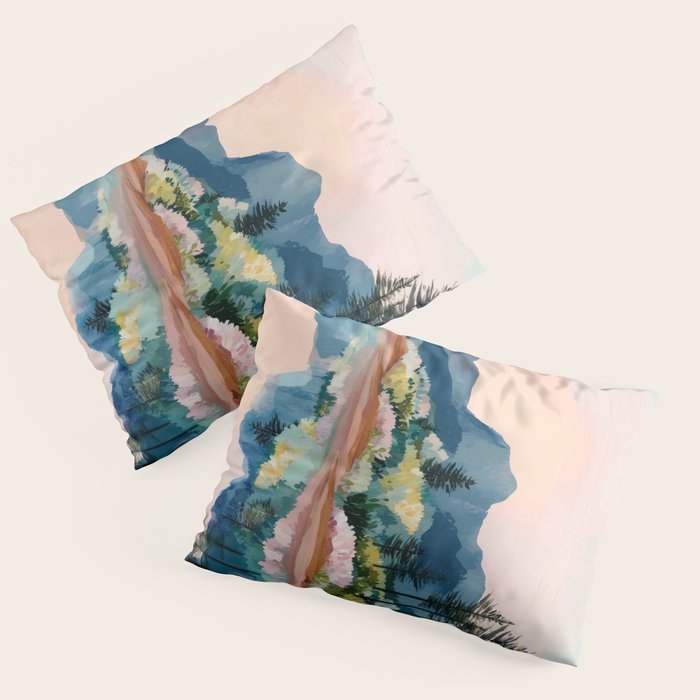 Pastel Lake Reflections Pillow Sham Gallery Image 3
