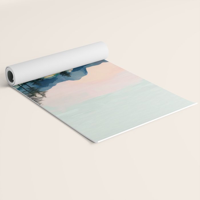 Pastel Lake Reflections Yoga Mat Gallery Image 2