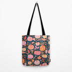 Pumpkin Confetti - Peach on Teal Tote Bag Gallery Image 2