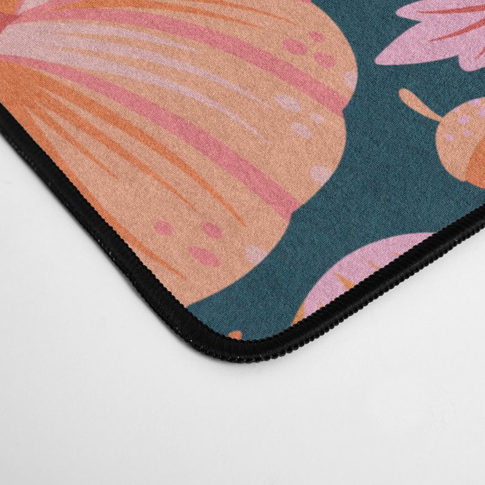Pumpkin Confetti - Peach on Teal Desk Mat Gallery Image 4