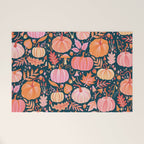 Pumpkin Confetti - Peach on Teal Welcome Mat Gallery Image 1