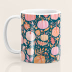 Pumpkin Confetti - Peach on Teal Coffee Mug Gallery Image 3