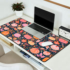 Pumpkin Confetti - Peach on Teal Desk Mat Gallery Image 2