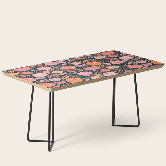 Pumpkin Confetti - Peach on Teal Coffee Table Gallery Image 1