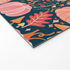 Pumpkin Confetti - Peach on Teal Welcome Mat Gallery Image 2
