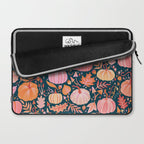 Pumpkin Confetti - Peach on Teal Laptop Sleeve Gallery Image 2