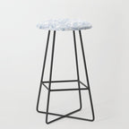 Modern hand drawn white pastel blue floral pattern Stool Gallery Image 1