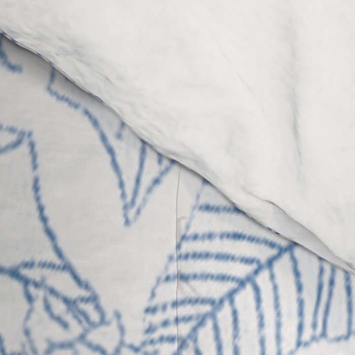 Modern hand drawn white pastel blue floral pattern Comforter Gallery Image 4