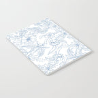 Modern hand drawn white pastel blue floral pattern Notebook Gallery Image 2
