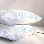 Modern hand drawn white pastel blue floral pattern Pillow Sham Gallery Image 3