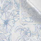 Modern hand drawn white pastel blue floral pattern Wall Tapestry Gallery Image 3
