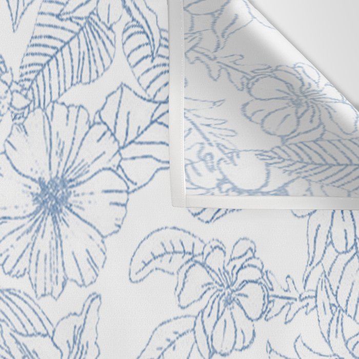 Modern hand drawn white pastel blue floral pattern Wall Tapestry Gallery Image 3