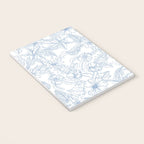 Modern hand drawn white pastel blue floral pattern Notebook Gallery Image 3