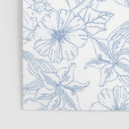 Modern hand drawn white pastel blue floral pattern Poster Gallery Image 3