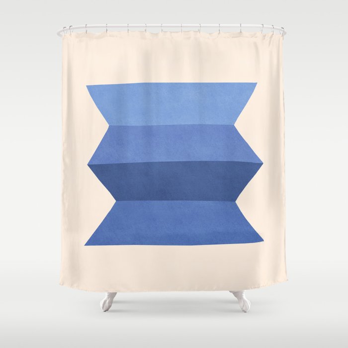Geometric Vase - Blue Navy  Shower Curtain Gallery Image 1