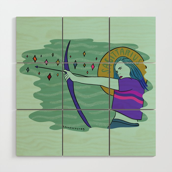 Sagittarius Wood Wall Art Gallery Image 1