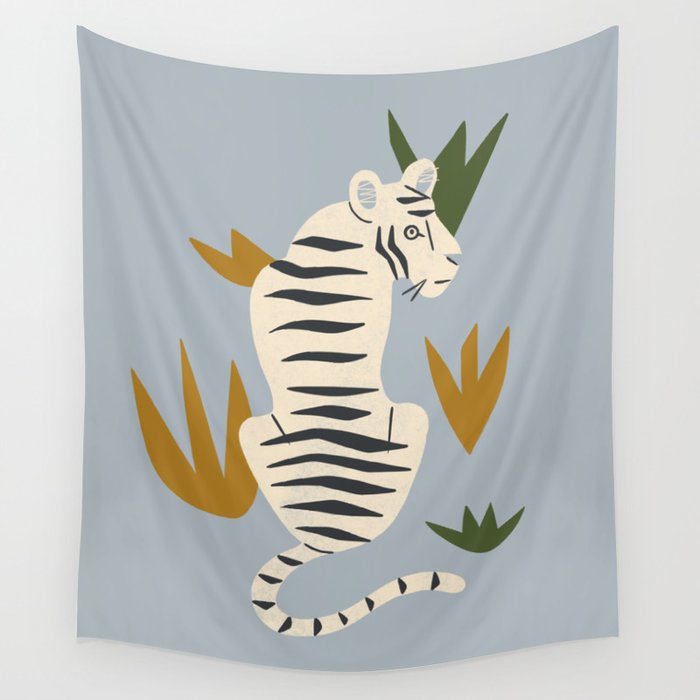 White Tiger Wall Tapestry Gallery Image 4