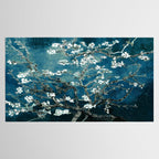 Van Gogh Almond Blossoms : Dark Teal Tablecloth Gallery Image 2