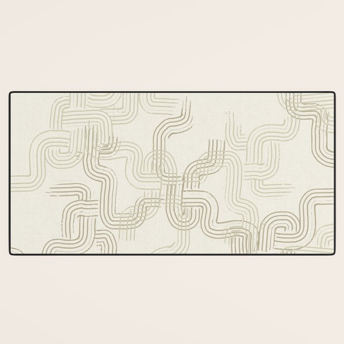 calming essentials traces neutral white Desk Mat Gallery Image 3