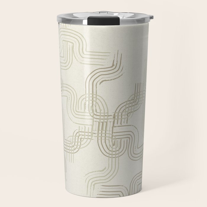 calming essentials traces neutral white Travel Mug Gallery Image 1