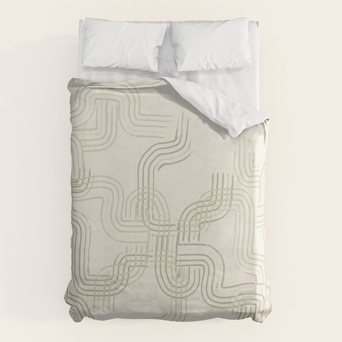 calming essentials traces neutral white Duvet Cover Gallery Image 6