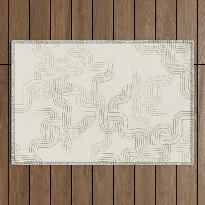 calming essentials traces neutral white Outdoor Rug Gallery Image 1