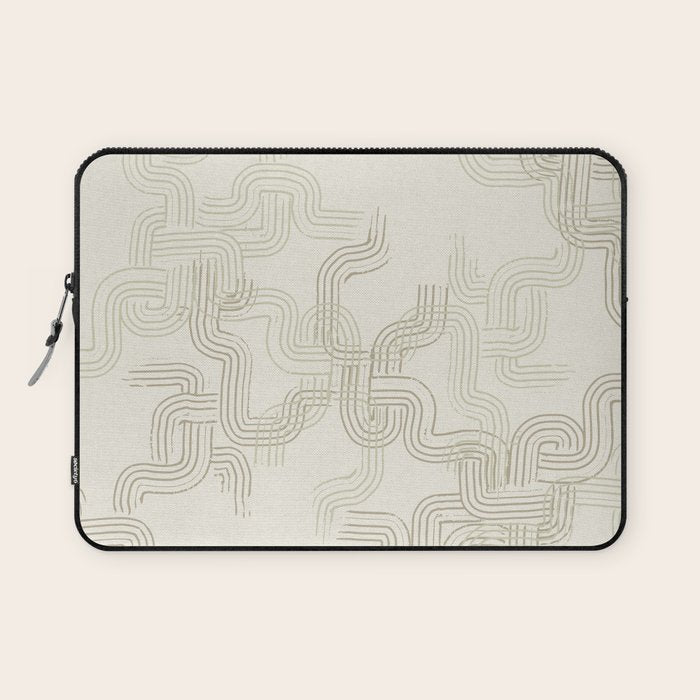 calming essentials traces neutral white Laptop Sleeve Gallery Image 1