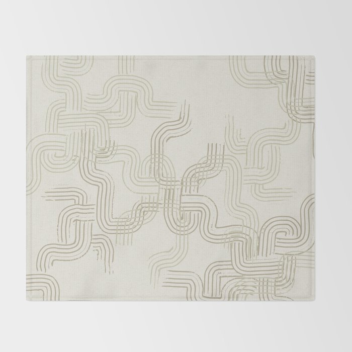 calming essentials traces neutral white Throw Blanket Gallery Image 2
