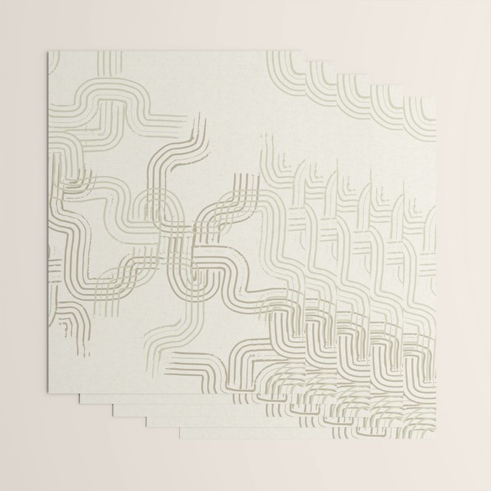 calming essentials traces neutral white Wrapping Paper Gallery Image 3