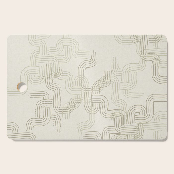 calming essentials traces neutral white Cutting Board Gallery Image 1