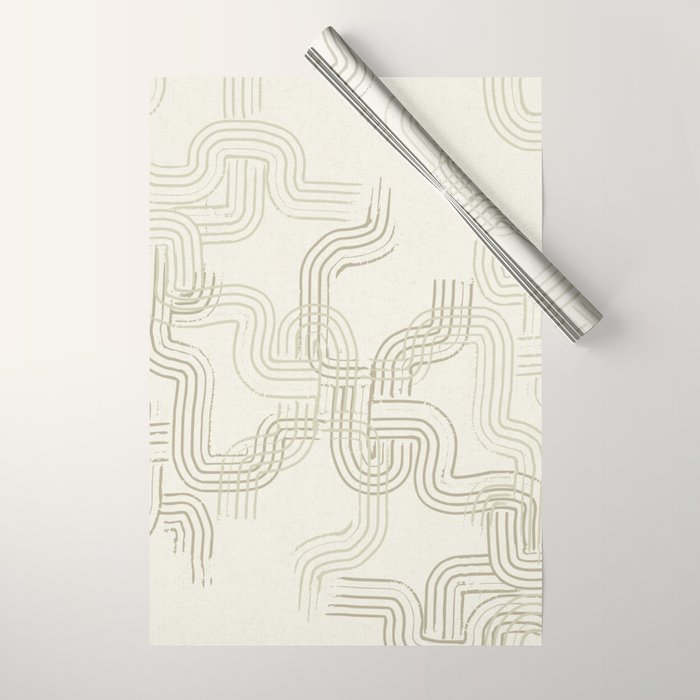 calming essentials traces neutral white Wrapping Paper Gallery Image 1