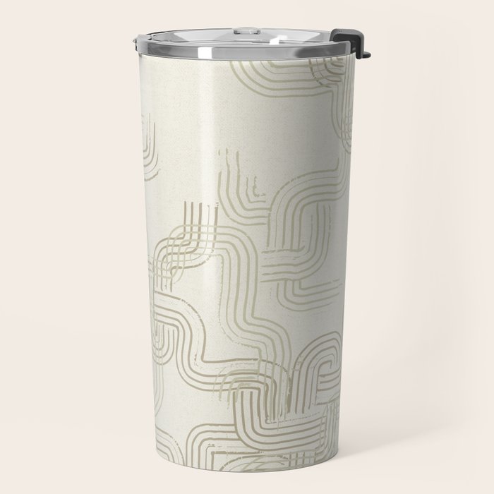 calming essentials traces neutral white Travel Mug Gallery Image 2