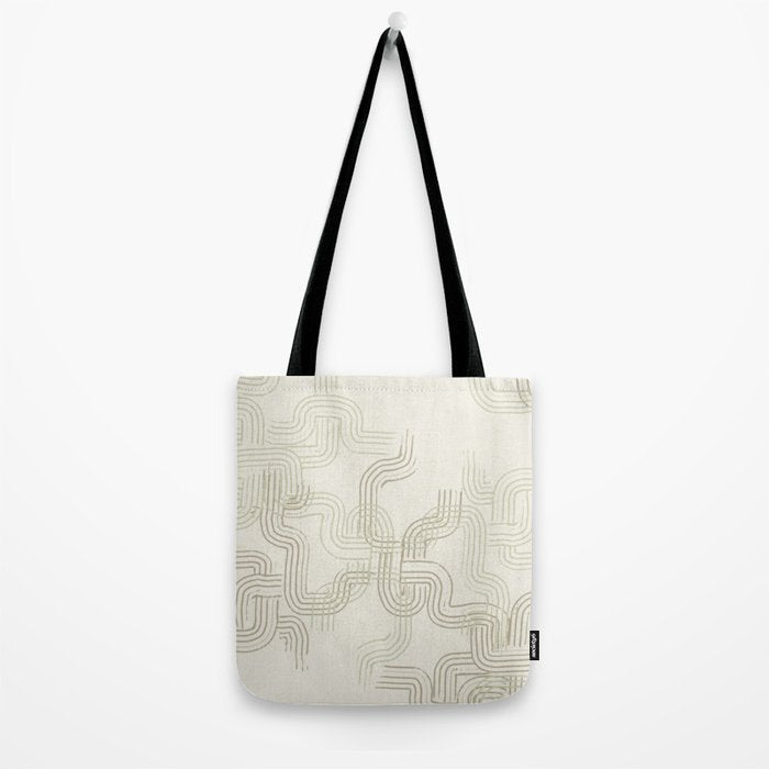 calming essentials traces neutral white Tote Bag Gallery Image 2