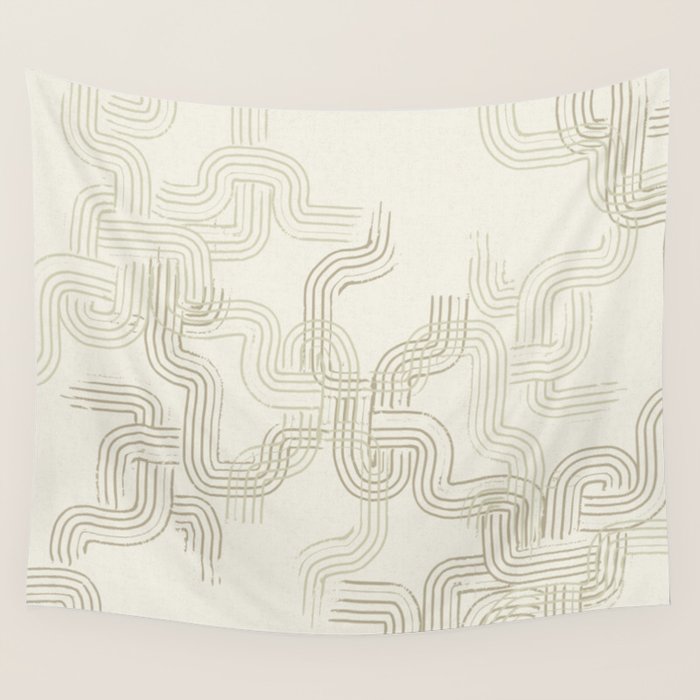 calming essentials traces neutral white Wall Tapestry Gallery Image 4
