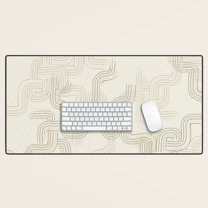 calming essentials traces neutral white Desk Mat Gallery Image 1