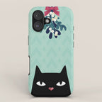Mistletoe? (Black Cat) iPhone Case Gallery Image 1