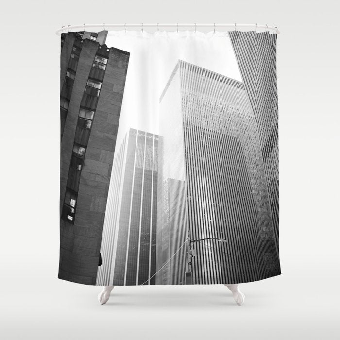 NYC Black and White Shower Curtain Gallery Image 1