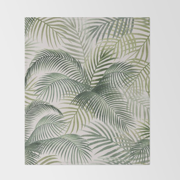 Palm leaves Throw Blanket Gallery Image 2