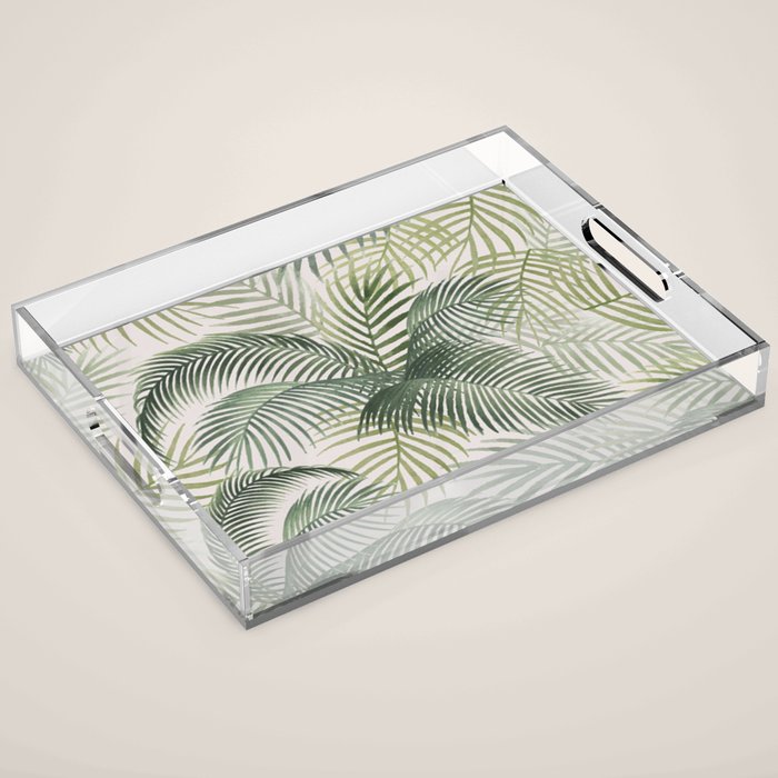 Palm leaves Acrylic Tray Gallery Image 1