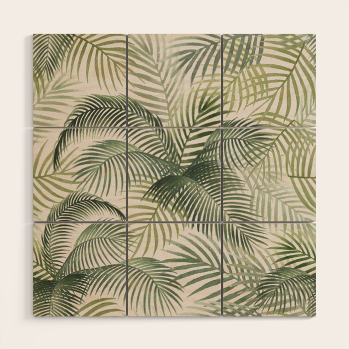 Palm leaves Wood Wall Art Gallery Image 1