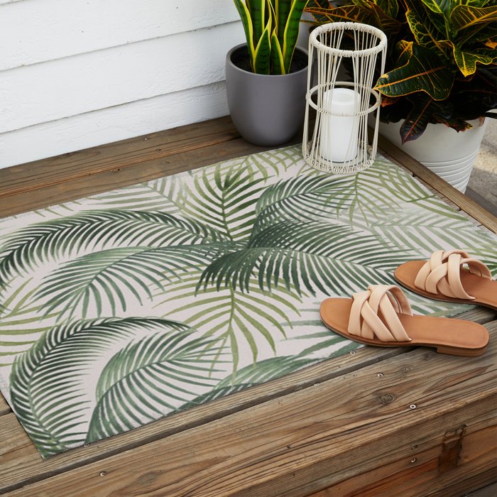 Palm leaves Outdoor Rug Gallery Image 2