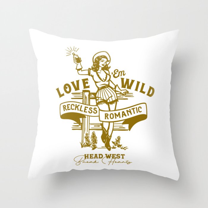 Reckless Romantic Cowgirl Throw Pillow Gallery Image 6